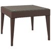 vidaXL sidebord 50x50x38 cm polyrattan og h&aelig;rdet glas brun