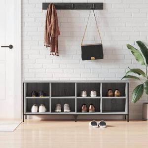 vidaXL skoskab 131x35x50 cm konstrueret tr&aelig; gr&aring; sonoma-eg