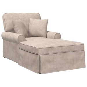 vidaXL Chaise lounge med volant med pude Beige 157 x 91 x 91 cm ARES