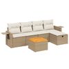 vidaXL sofas&aelig;t til haven 6 dele med hynder polyrattan beige