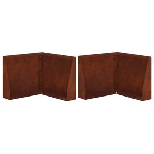 vidaXL St&oslash;ttemur 2 stk. 50 x 50 x 40 cm Cortenst&aring;l Rusten