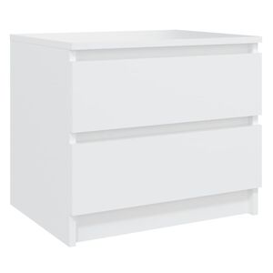 vidaXL sengebord 50x39x43,5 cm konstrueret tr&aelig; hvid