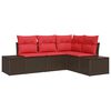 vidaXL Havesofa S&aelig;t 4 stk. Brun polyrattan