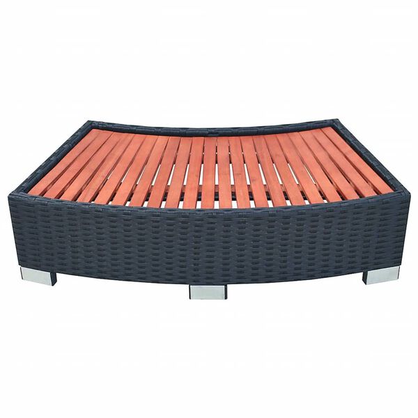 vidaXL spatrin i polyrattan 92 x 45 x 25 cm sort