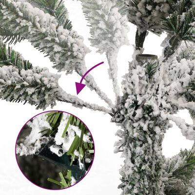 vidaXL kunstigt juletræ med sne 240 cm hængslet