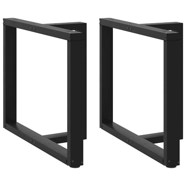 vidaXL spisebordsben T-formet 2 stk. sort 100x35x(72-73) cm st&aring;l