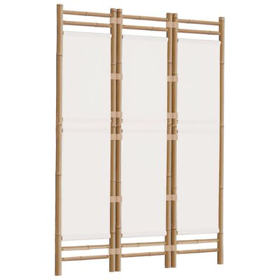 vidaXL 3-panels rumdeler 120 cm foldbar bambus og kanvas