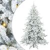vidaXL Kunstigt Hinged Juletr&aelig; med 300 LED'er Hvid 240 cm PVC og St&aring;l