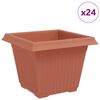 vidaXL Firkantet Blomsterkrukke 24 pcs Mursten R&oslash;d 28,5 x 28,5 x 22 cm