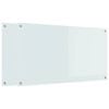 vidaXL K&oslash;kkenbacksplash 2 pcs Hvid 110 x 60 cm h&aelig;rdet glas