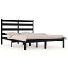 vidaXL sengeramme 135x190 cm Double massivt fyrretr&aelig; sort