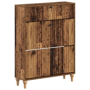 vidaXL Sko skab ALKMAAR 78 x 24 x 103 cm Konstrueret tr&aelig; Gammelt tr&aelig;