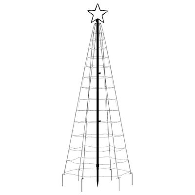vidaXL lysende juletræ med spyd 220 LED'er 180 cm koldt hvidt lys