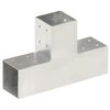 vidaXL stolpebeslag T-form 4 stk. 81x81 mm galvaniseret metal