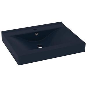 vidaXL luksuri&oslash;s h&aring;ndvask m. vandhanehul 60x46 cm keramik mat m&oslash;rkebl&aring;