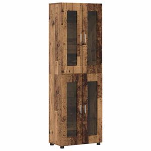 vidaXL Highboard FLORIN 60 x 35 x 182 cm Gammelt tr&aelig; Konstrueret tr&aelig;