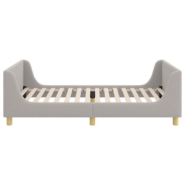 vidaXL B&oslash;rnesengestel med hovedg&aelig;rde Lysegr&aring; 80 x 200 cm Uldstof