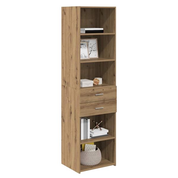 vidaXL Highboard Artisan Egetr&aelig; 50 x 42,5 x 185 cm Konstrueret tr&aelig;