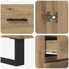 vidaXL Highboard med skuffe 2 pcs Artisan Egetr&aelig; 69,5 x 34 x 180 cm