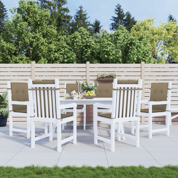 vidaXL stolehynder med lav ryg 6 stk. 100x50x4 cm stof gr&aring;brun