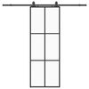 vidaXL skyded&oslash;r med hardwares&aelig;t 76x205 cm ESG glas sort