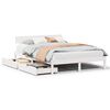 vidaXL sengeramme uden madras 150x200 cm massivt fyrretr&aelig; hvid