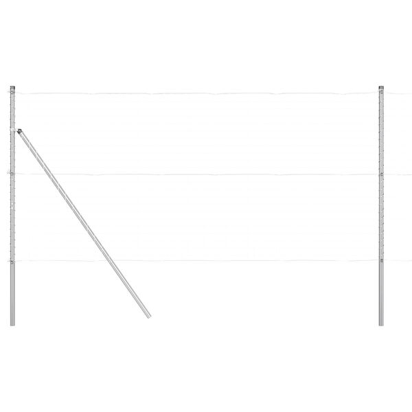 vidaXL Hegnspæl Andet 26 pcs Grå 3,2 x 3,2 x 190 cm Stål