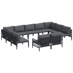 vidaXL Havesofa S&aelig;t 11 stk. Sort St&aring;l