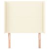 vidaXL sengegavl med kanter 93x16x118/128 cm kunstl&aelig;der cremefarvet