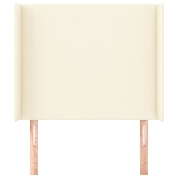 vidaXL sengegavl med kanter 93x16x118/128 cm kunstl&aelig;der cremefarvet