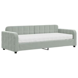 vidaXL daybed med madras 80x200 cm velour lysegr&aring;