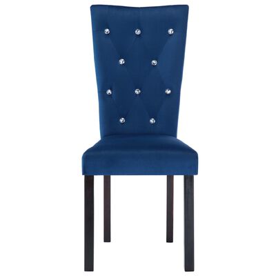 vidaXL spisebordsstole 2 stk. fløjl mørkeblå