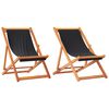 vidaXL foldbare strandstole 2 stk. stof sort