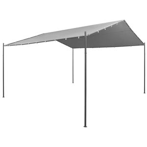 vidaXL havepavillon st&aring;l 400 x 400 x 260 cm antracitgr&aring;