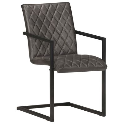 vidaXL spisebordsstole 6 stk. med cantilever-design ægte læder grå