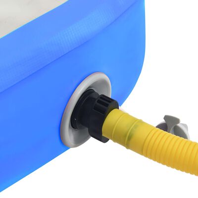 vidaXL oppustelig gymnastikmåtte med pumpe 800x100x20 cm PVC blå