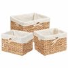 vidaXL Opbevaringskurve 3 stk. Vandhyacint 35 x 30 x 25 cm Naturfarvet