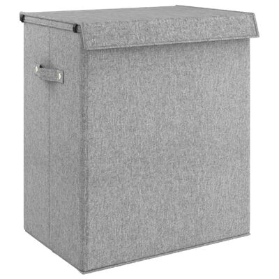svært Juster voks vidaXL foldbar vasketøjskurv 51x34,5x59 cm kunstigt linned grå | vidaXL.dk