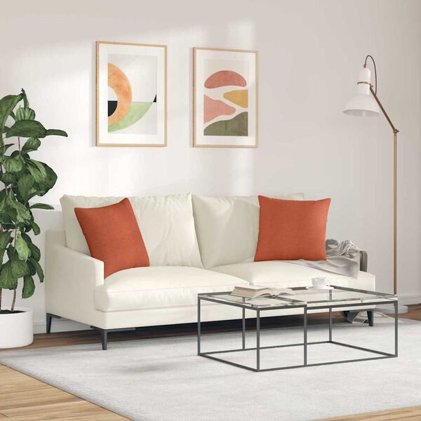vidaXL Sofapuder 2 pcs Rød orange 45 x 45 cm Velourstof