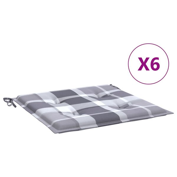 vidaXL hynder til havestol 6 stk. 50x50x4 cm oxfordstof gråternet