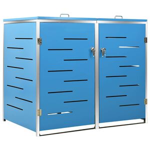 vidaXL dobbelt skraldespandsskjuler 138x77,5x115 cm rustfrit st&aring;l