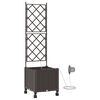 vidaXL Havekrukke med vanding og hjul Brun 40 x 40 x 148 cm PP