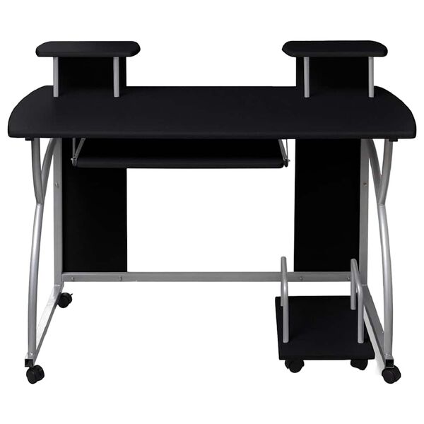 vidaXL computerbord 110x52x88,5 cm konstrueret tr&aelig; sort