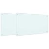 vidaXL K&oslash;kken bagv&aelig;g 2 pcs Hvid 100 x 60 cm h&aelig;rdet glas