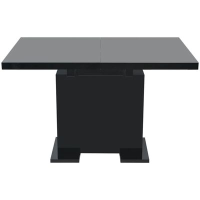 vidaXL udvideligt spisebord sort højglans