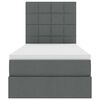 vidaXL Seng med opbevaring og LED M&oslash;rkegr&aring; 90 x 200 cm Polyester