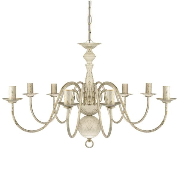 vidaXL antik lysekrone 8 x E14-fatninger metal hvid
