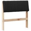 vidaXL Polstret sengegavl Sort 75 cm Massiv fyrretr&aelig;