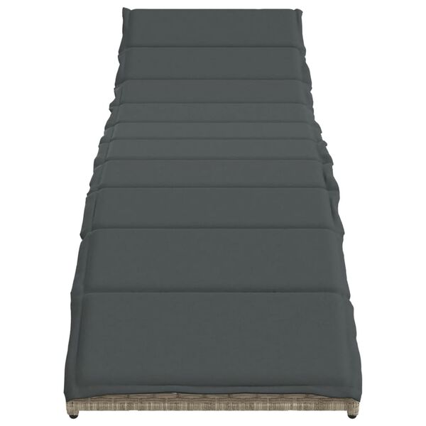 vidaXL liggestol med hynde 55x199x50 cm polyrattan lysegr&aring;