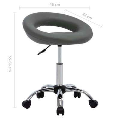 vidaXL arbejdsstol med hjul kunstlæder grå